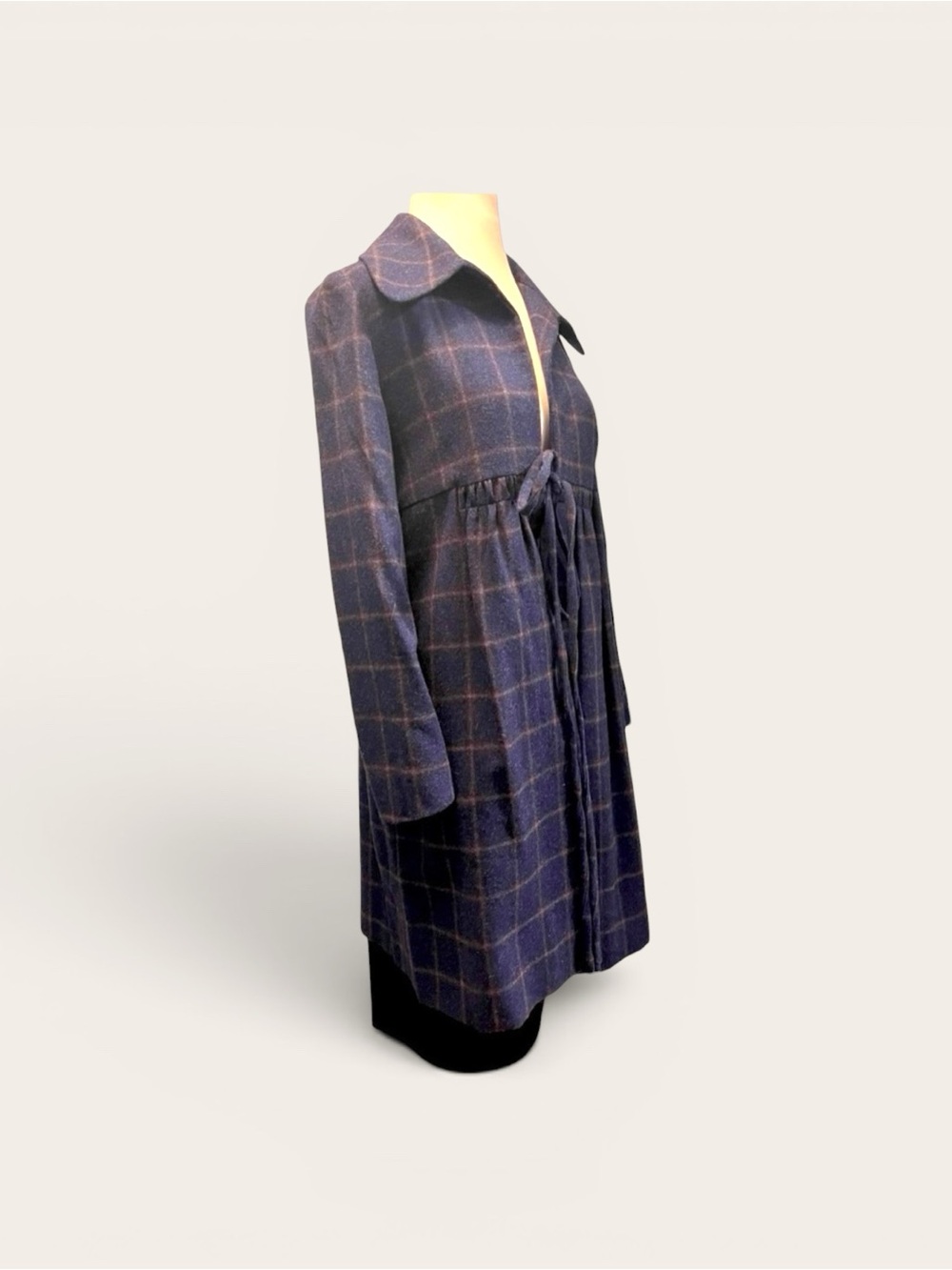 Marni lightweight wool jacket, plaid, tie front, size 42 - Picture 2 of 9